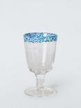 John Lewis Confetti Rim Wine Glass, 200ml, Blue