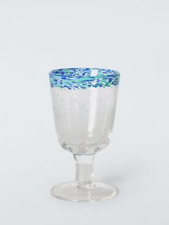 John Lewis Confetti Rim Wine Glass, 200ml, Blue