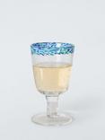 John Lewis Confetti Rim Wine Glass, 200ml, Blue