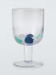 John Lewis Confetti Smudge Short Stem Wine Glass, 230ml, Blue