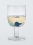 John Lewis Confetti Smudge Short Stem Wine Glass, 230ml, Blue