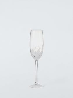 John Lewis Confetti Glass Champagne Flute, 220ml, White, 