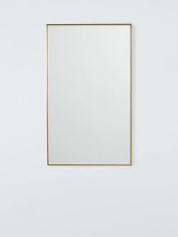 John Lewis Dalston Aluminium Rectangular Wall Mirror, 100 x 60cm, Plain Brass