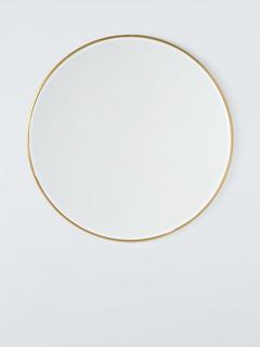 John Lewis Dalston Aluminium Round Wall Mirror, 80cm, Brass