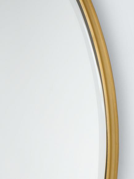 John Lewis Dalston Aluminium Round Wall Mirror, 80cm - view 2, Plain Brass