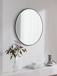 John Lewis Dalston Aluminium Round Wall Mirror, 80cm, Gunmetal
