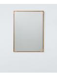 John Lewis Knurl Metal Frame Rectangular Wall Mirror, 90 x 60cm, Antique Brass