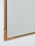 John Lewis Knurl Metal Frame Rectangular Wall Mirror, 90 x 60cm, Antique Brass