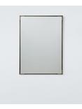John Lewis Knurl Metal Frame Rectangular Wall Mirror, 90 x 60cm, Antique Brass, Antique Pewter