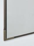 John Lewis Knurl Metal Frame Rectangular Wall Mirror, 90 x 60cm, Antique Brass, Antique Pewter