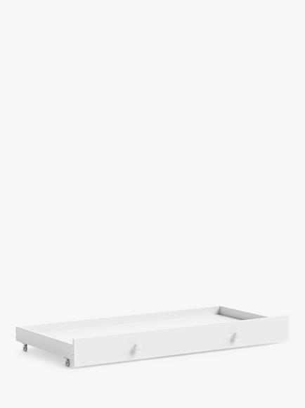 Little Acorns Traditional Sleigh Cot Underbed Drawer, White, White
