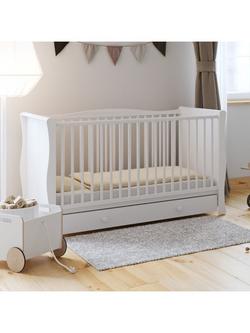 Little Acorns Traditional Sleigh Cot Underbed Drawer, White - view 2, White