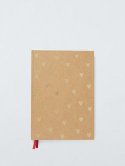 John Lewis B5 Hardback Foil Hearts Notebook, Multi, Multi