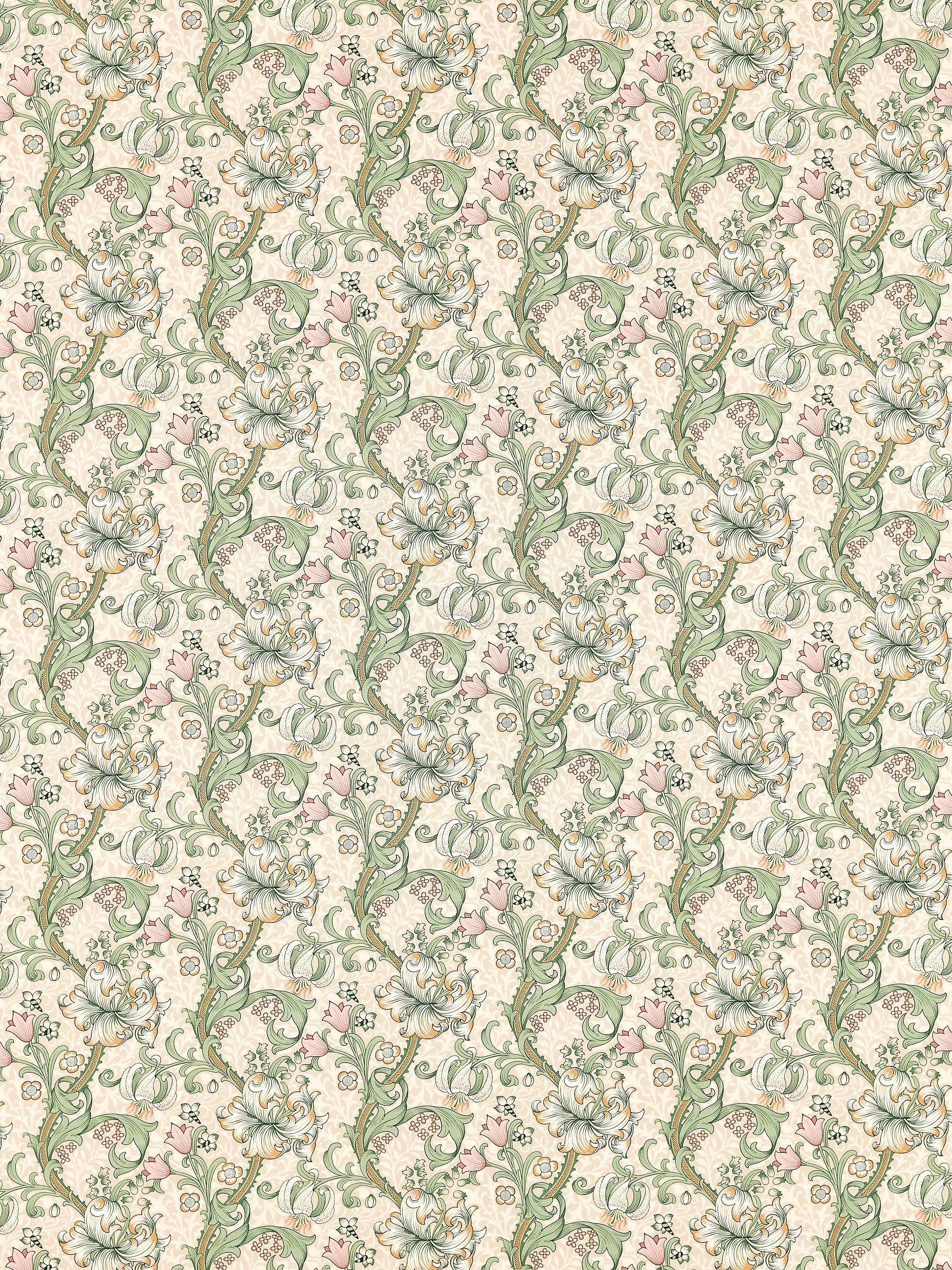 Clarke & Clarke Golden Lily Furnishing Fabric, Linen/Blush