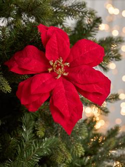 Decoris Poinsettia Clip On Tree Decoration - view 2, 