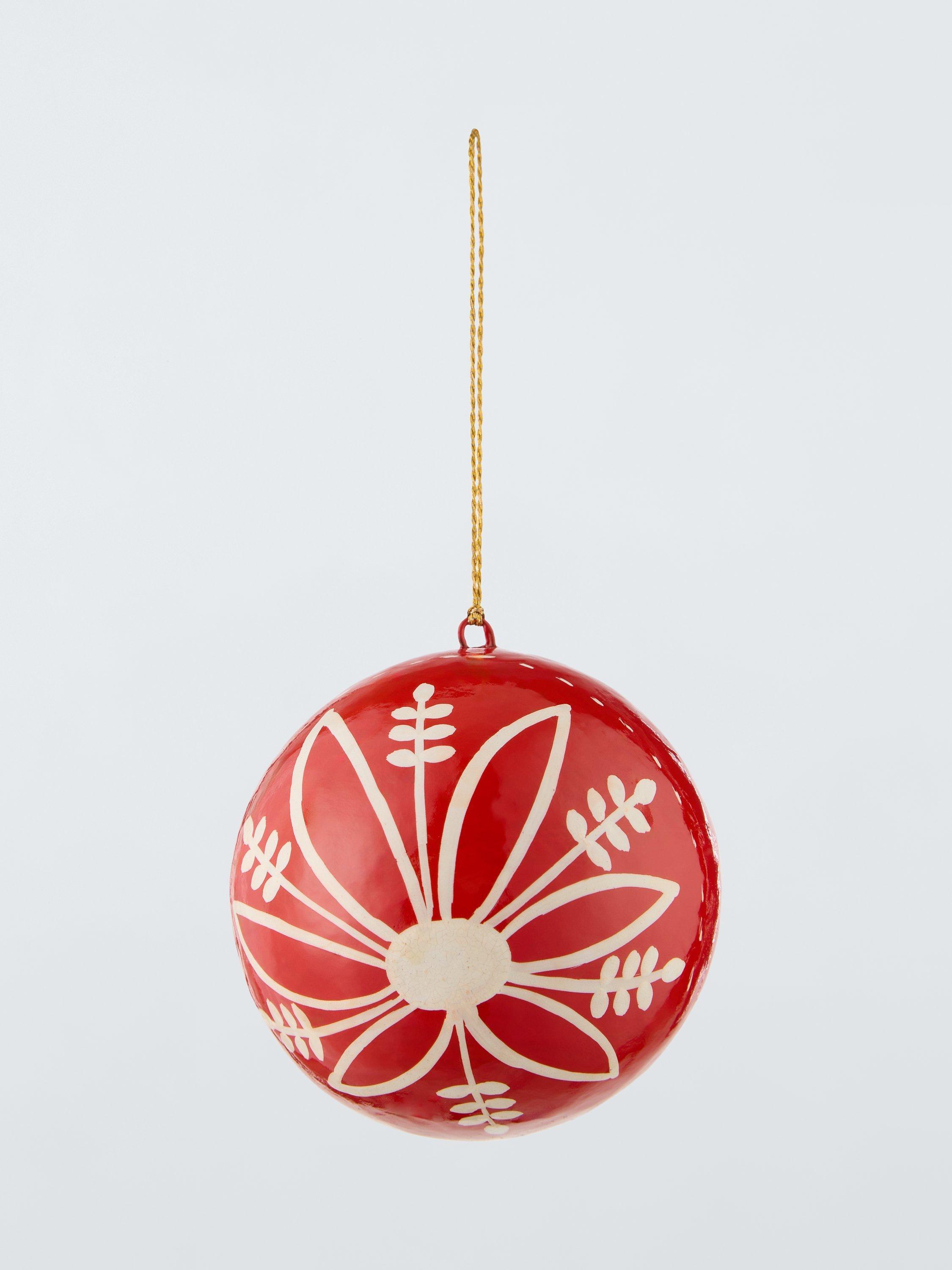 John Lewis Dawn & Dusk Paper Mache Flower Pattern Bauble