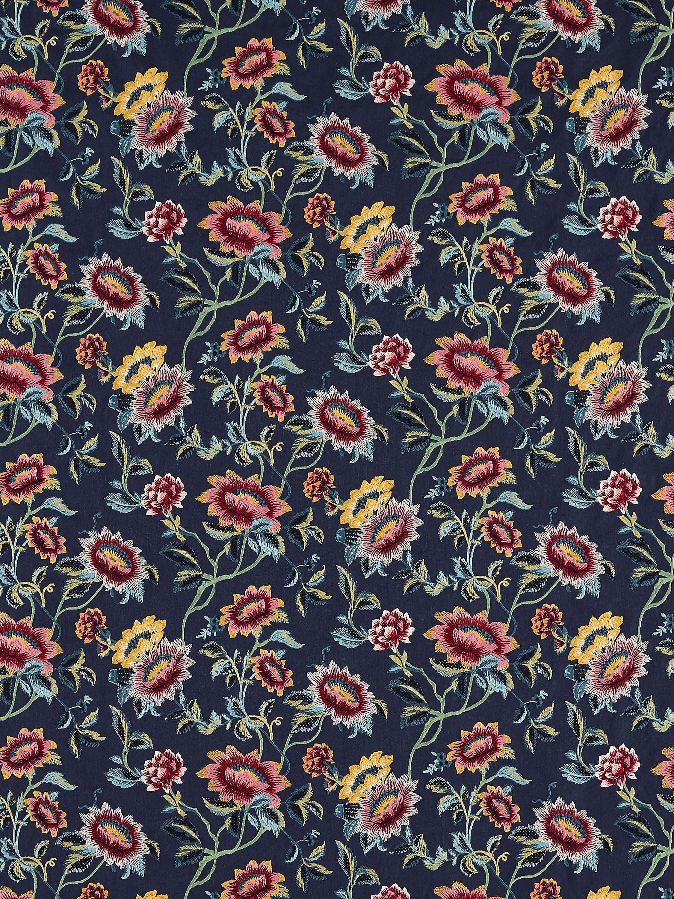 Clarke & Clarke Tonquin Embroidery Furnishing Fabric, Midnight
