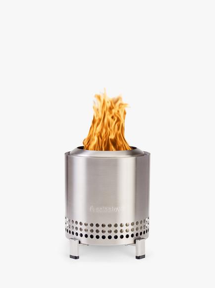 Solo Stove Mesa XL Stainless Steel Tabletop Smokeless Firepit & Stand, Silver
