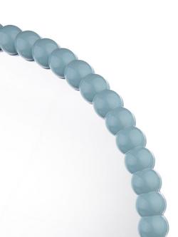 Där Ruan Bobbin Round Wood Frame Wall Mirror, 70cm - view 2, Blue