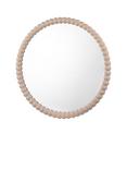 Där Ruan Bobbin Round Wood Frame Wall Mirror, 70cm, Cashmere