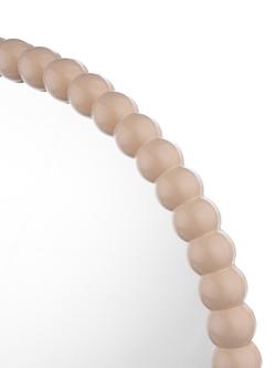 Där Ruan Bobbin Round Wood Frame Wall Mirror, 70cm - view 2, Cashmere