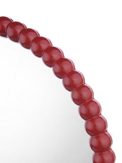 Där Ruan Bobbin Round Wood Frame Wall Mirror, 70cm - view 2, Red