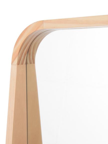 Där Fulgencio Rectangular Wooden Shelf Wall Mirror, 90 x 60cm, Natural - view 2, Natural
