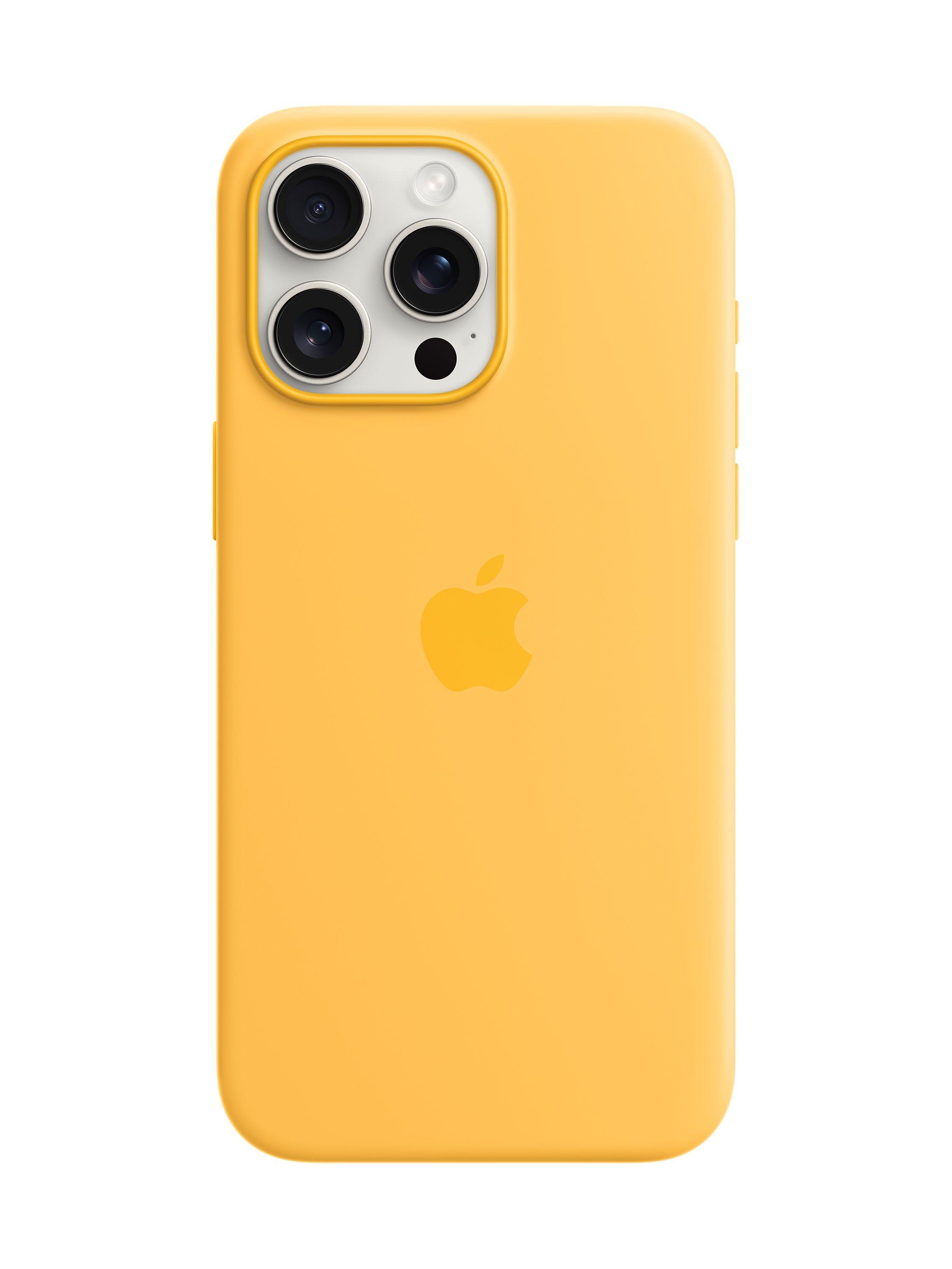 Apple Silicone Case with MagSafe for iPhone 15 Pro Max, Sunshine
