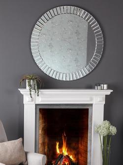 Laura Ashley Capri Bevelled Glass Round Wall Mirror, Clear, Clear