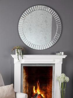 Laura Ashley Capri Bevelled Glass Round Wall Mirror, Clear - view 2, Clear