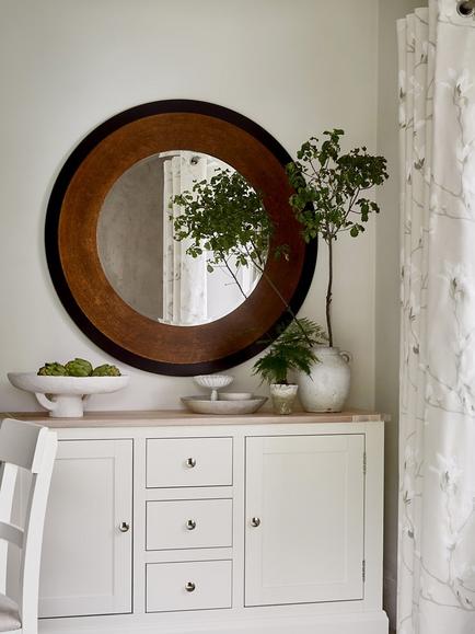 Laura Ashley Cara Round Wall Mirror, 110cm, Bronze, Bronze
