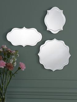 Laura Ashley Rochelle Wall Mirror, Set of 3, Clear, Silver