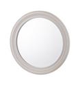 Laura Ashley Tate Round Wood Wall Mirror, 60cm, Off White