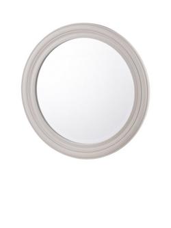 Laura Ashley Tate Round Wood Wall Mirror, 60cm, Off White - view 2, Off White