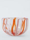 John Lewis Candy Cane Glass Bowl, 17.5cm, Pink