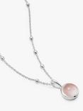 Daisy London Healing Stone Pendant Necklace, Silver/Rose Quartz