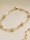 Daisy London Shrimps Pearl Link Bracelet, Gold