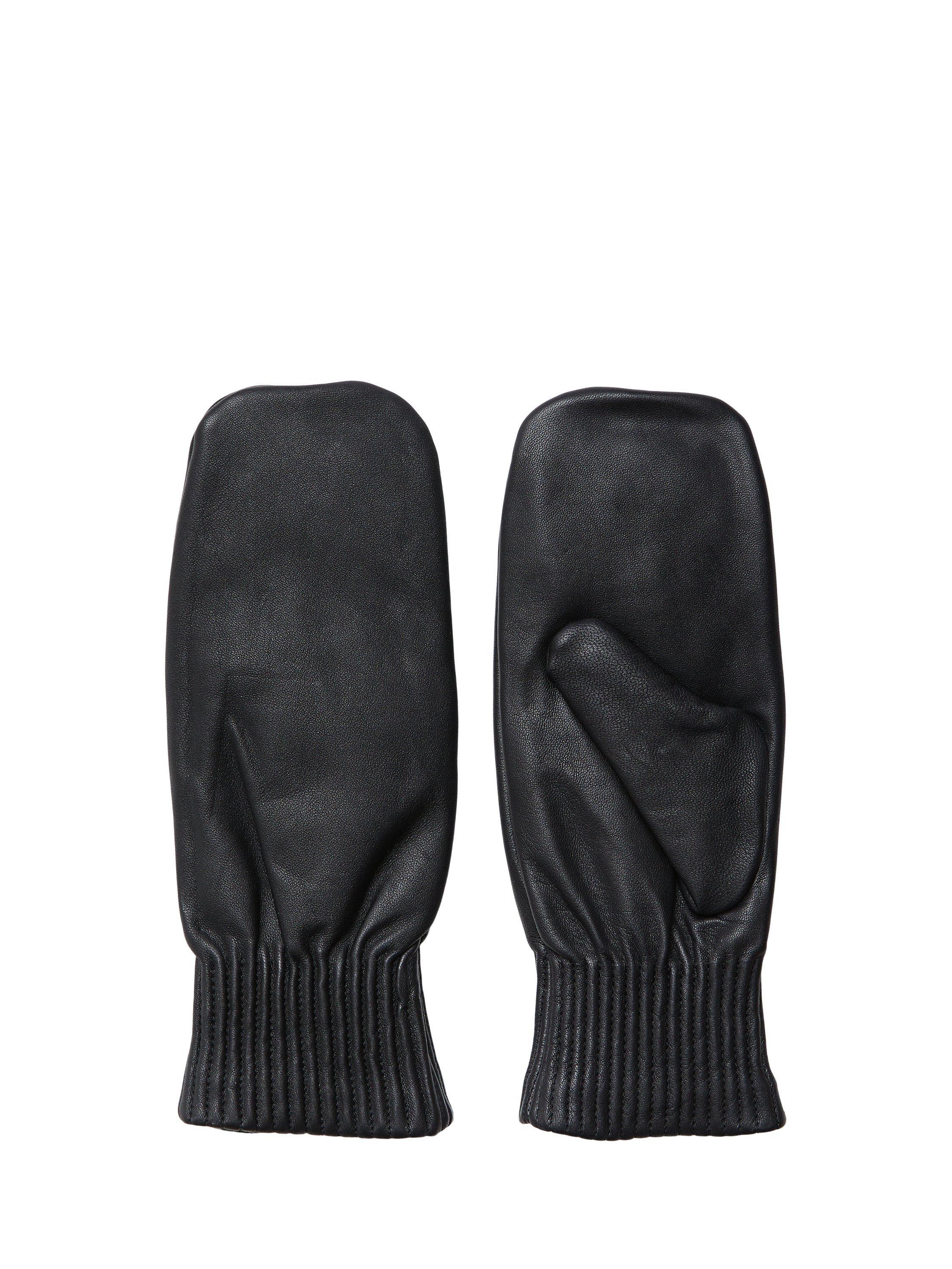 SELECTED FEMME Olga Padded Leather Mittens Black