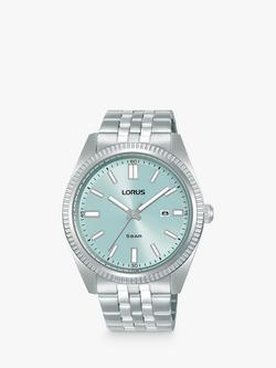 Lorus Men's Heritage Date Bracelet Strap Watch, Silver/Blue