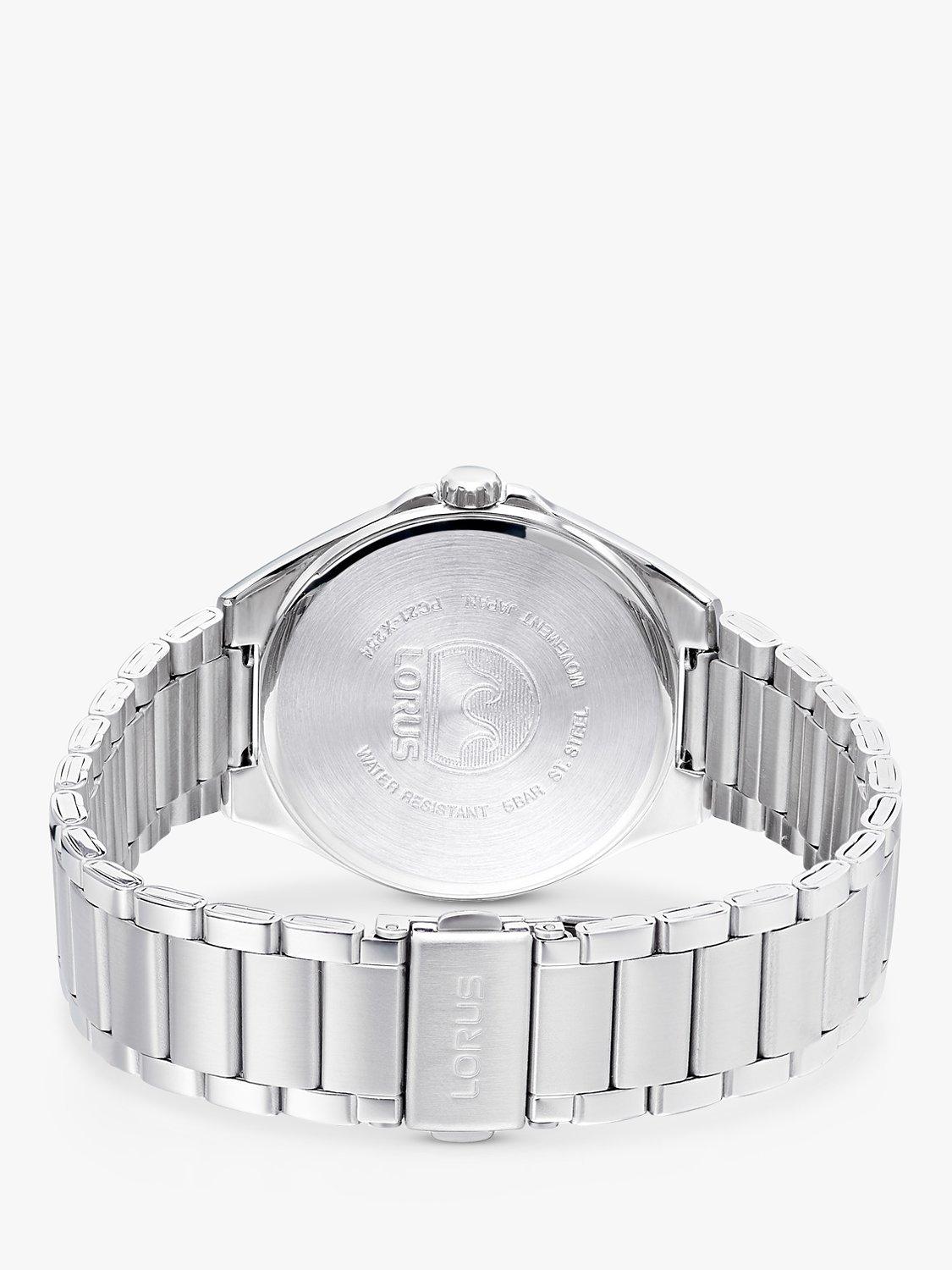 Product image 3 of 4, which shows Lorus Men's Sapphire Date Bracelet Strap Watch, Silver/Blue