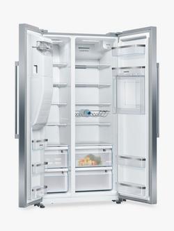 Siemens iQ500 KA93GAiDP Freestanding 60/40 American Fridge Freezer, Stainless Steel - view 2, Stainless Steel