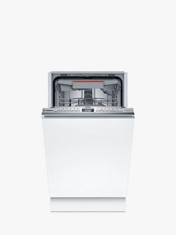 Bosch Series 4 SPV4EMX25G Fully Integrated Slimline Dishwasher, Stainless Steel, Stainless Steel