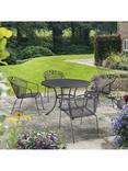 John Lewis Henley by KETTLER 4-Seater Round Garden Dining Table & Chairs Set, Iron Grey