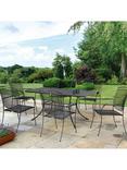 John Lewis Henley by KETTLER 6 Seater Rectangular Garden Dining Table & Armchairs Set, Iron Grey