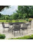 John Lewis Henley by KETTLER 6-Seater Rectangular Garden Dining Table & Straight Sided Chairs Set, Iron Grey