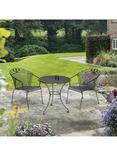 John Lewis Henley by KETTLER 2-Seater Round Garden Bistro Dining Table & Chairs Set, Iron Grey