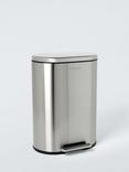 John Lewis Oval 2 section Recycling Pedal Bin, Brushed Stainless Steel, 2x 23L