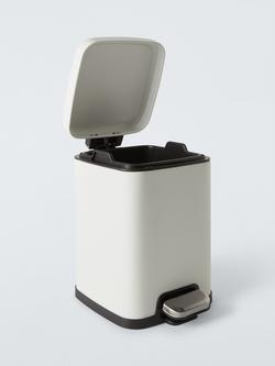 John Lewis Soft Close Bathroom Pedal Bin, 4L - view 2, Matt White