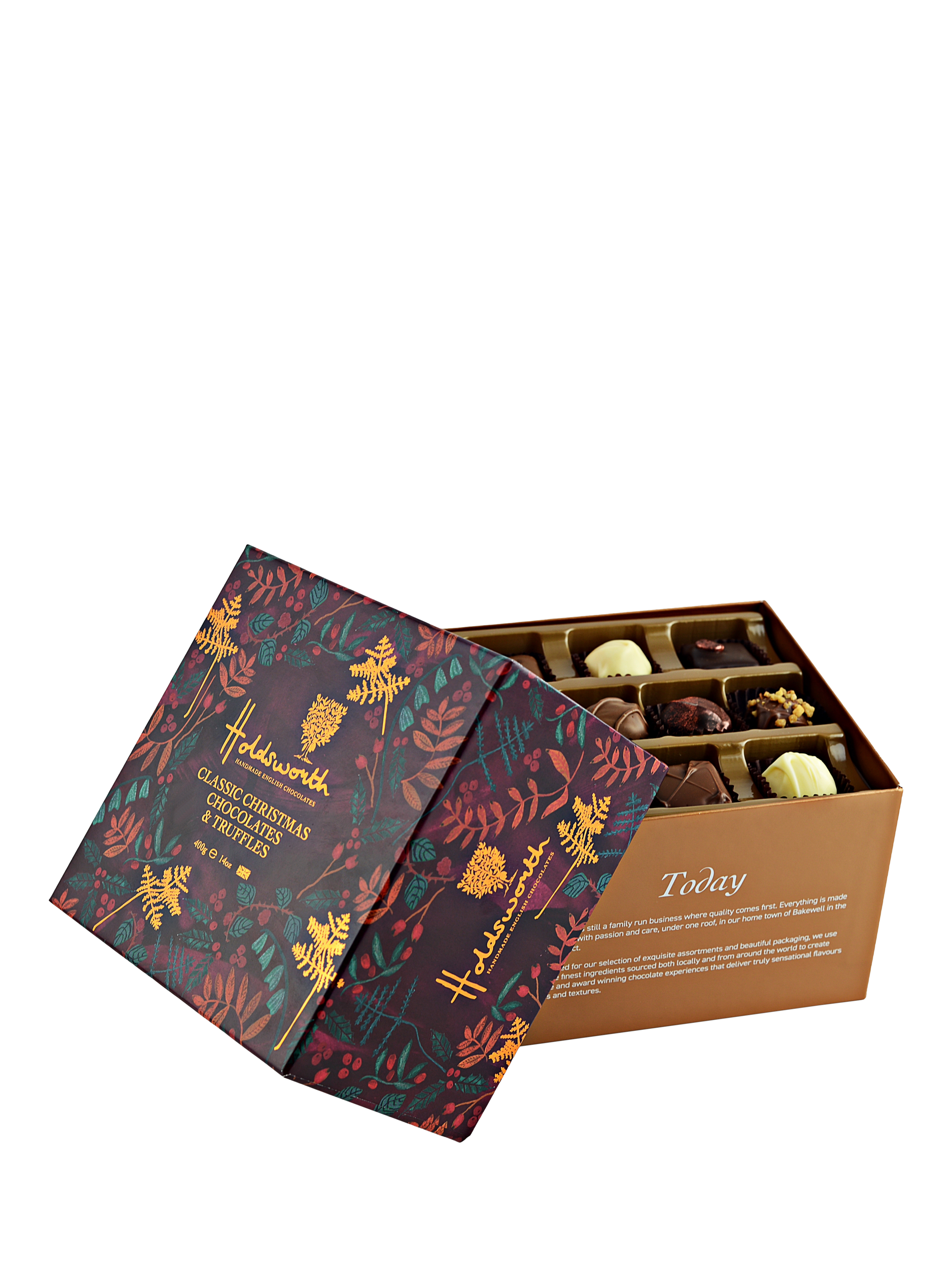 Holdsworth Classic Christmas Chocolates & Truffles Cube, 400g