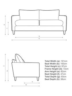 John Lewis Bailey II Large 2 Seater Sofa, Light Leg - view 2, Aquaclean Titan Navy